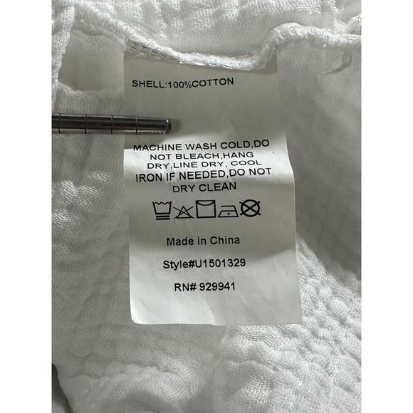 Simple Suzanne Betro Top Womens Plus 4X White Cotton Gauzy Boho Beachy Lagenlook - Picture 7 of 7